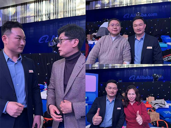 上圖為：楊元嘉與三位專業評委交流合影，分別為：阿裏巴巴國際站張闊總裁、知名經濟學家薛兆豐教授、產品戰略專家與暢銷書作者梁寧
